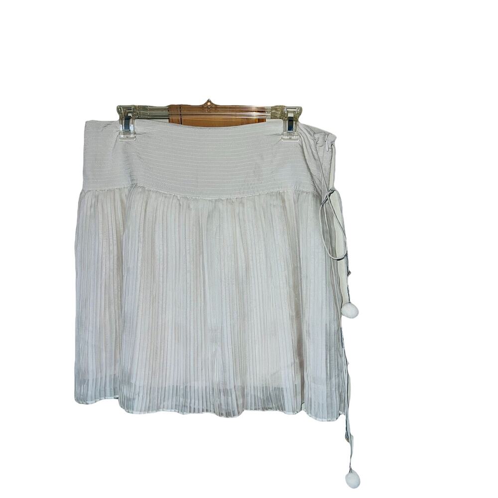 Australian Designer: FLANNEL America Mini Pleated SKIRT Cream NEW! size 2